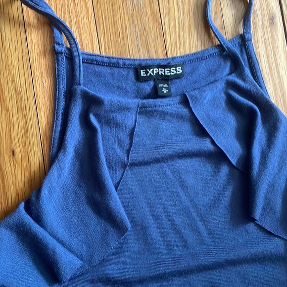 Express Dusty Blue Ruffle Tank Top size medium - Picture 2 of 6